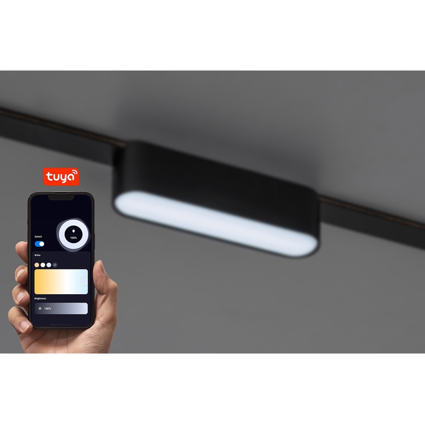 Rabalux - LED Pritemdomas lubinis šviestuvas vienfazės bėgelio sistemai LED/6W/24V 2700-5500K Wi-Fi Tuya 11,5 cm juoda