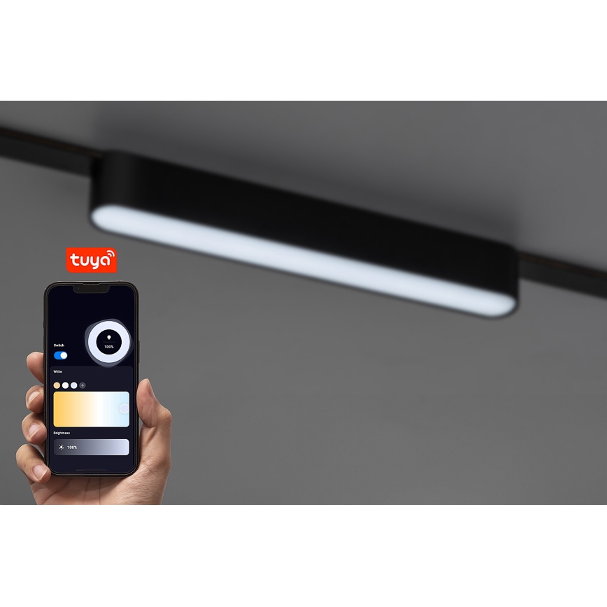 Rabalux - LED Pritemdomas lubinis šviestuvas vienfazės bėgelio sistemai LED/12W/24V 2700-5500K Wi-Fi Tuya 22 cm juoda