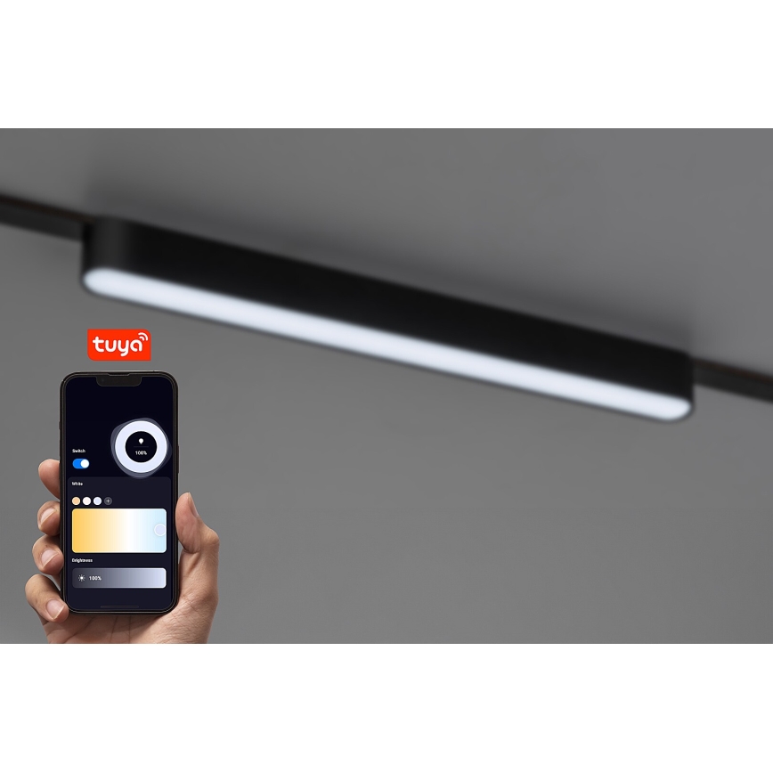 Rabalux - LED Pritemdomas lubinis šviestuvas vienfazės bėgelio sistemai LED/16W/24V 2700-5500K Wi-Fi Tuya 33 cm juoda