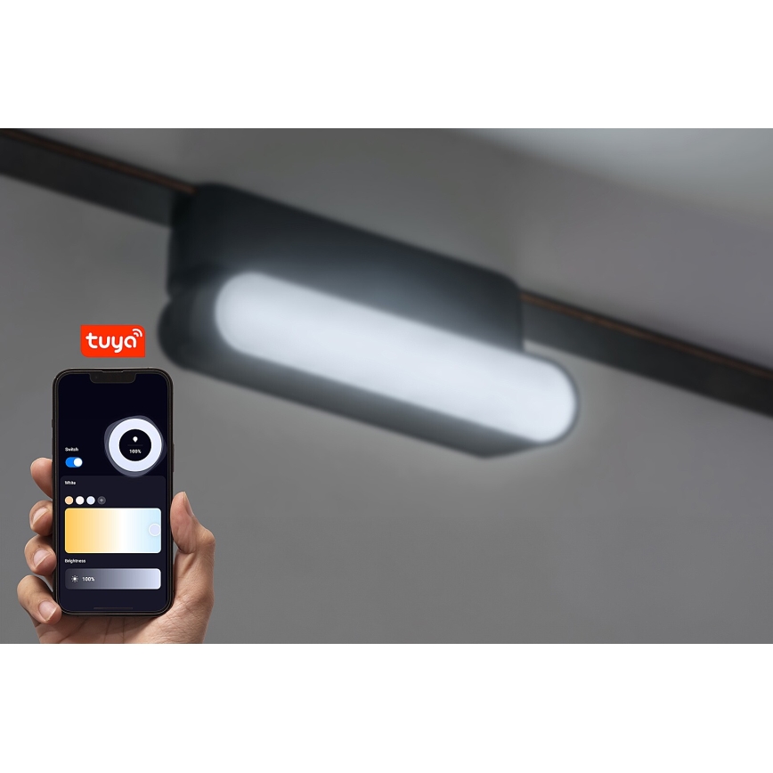 Rabalux - LED Pritemdomas lubinis šviestuvas vienfazės bėgelio sistemai LED/4W/24V 2700-5500K Wi-Fi Tuya 11,5 cm juoda