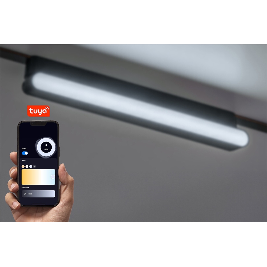 Rabalux - LED Pritemdomas lubinis šviestuvas vienfazės bėgelio sistemai LED/13W/24V 2700-5500K Wi-Fi Tuya 33 cm juoda