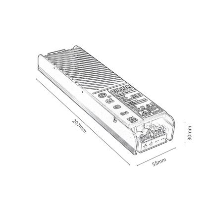 Rabalux - Įleidžiamas maitinimo šaltinis šviestuvams bėgių sistemoje 200W/230V