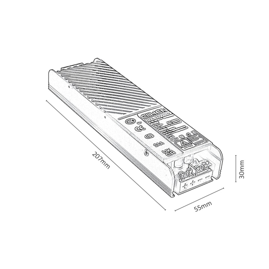 Rabalux - Įleidžiamas maitinimo šaltinis šviestuvams bėgių sistemoje 200W/230V