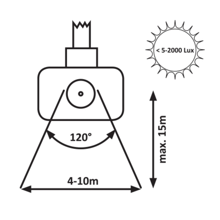 Rabalux - LED prožektorius su jutikliu LED/10W/230V 4000K IP44 juoda