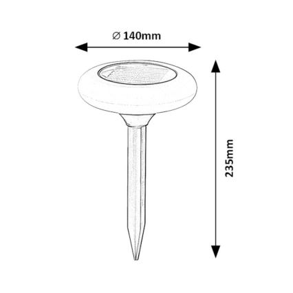 Rabalux - LED RGB Saulės šviestuvas LED/0,6W/3,7V IP65 1200 mAh