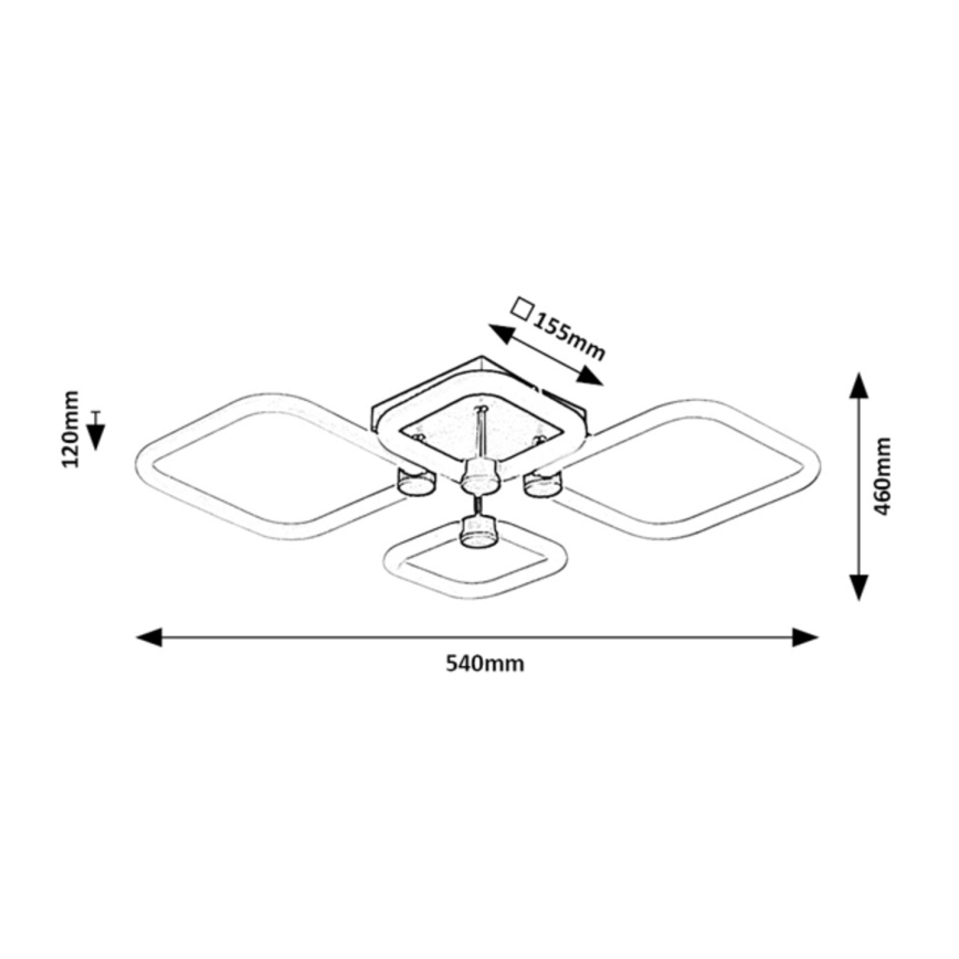 Rabalux - LED pritemdomas lubinis šviestuvas LED/47W/230V 3000/4000/6000K + su nuotoliniu pultu 46x54 cm