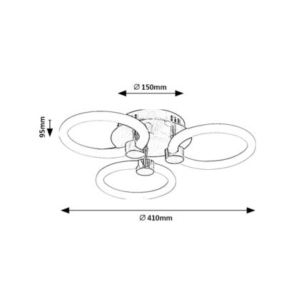 Rabalux - LED Pritemdomas lubinis šviestuvas LED/21W/230V 3000/4000/6000K + nuotolinio valdymo pultas