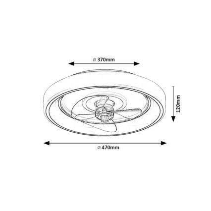 Rabalux - LED Pritemdomas lubinis ventiliatorius LED/67W/230V 3000-6000K + nuotolinio valdymo pultas