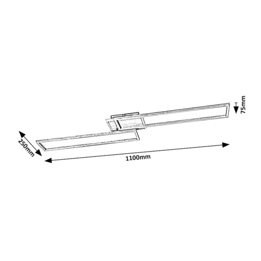 Rabalux - LED Pritemdomas lubinis šviestuvas LED/40W/230V 2700-6500K Wi-Fi Tuya matinis chromas + nuotolinio valdymo pultas