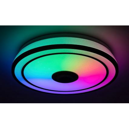 Rabalux - RGB LED reguliuojamas lubinis šviestuvas su garsiakalbiu LED/24W/230V 3000-6500K + nuotolinis valdymas Ø 39,5 cm