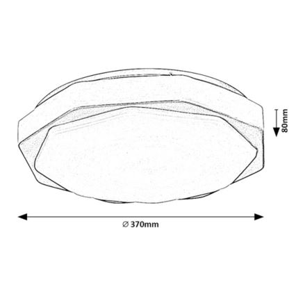 Rabalux - LED Pritemdomas lubinis šviestuvas LED/18W/230V 3000K/4000K/6000K + nuotolinio valdymo pultas