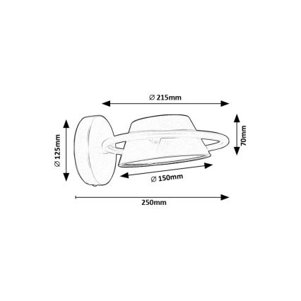 Rabalux - LED sieninis šviestuvas LED/6W/230V 3000K juoda