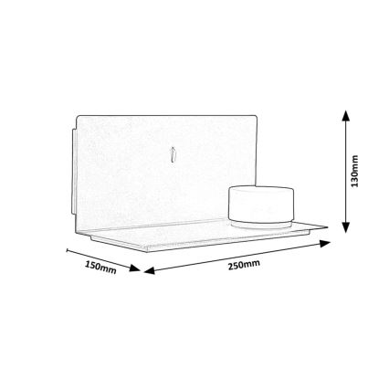 Rabalux - LED Sieninis šviestuvas su lentyna ir USB portem LED/6W/230V 3000K