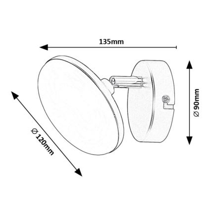 Rabalux - LED sieninis šviestuvas LED/4W/230V 3000K juoda
