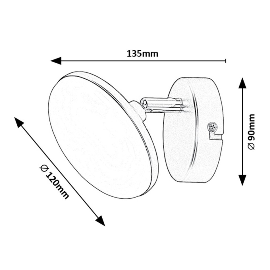 Rabalux - LED sieninis šviestuvas LED/4W/230V 3000K juoda