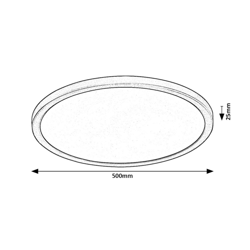 Rabalux - LED lubinis šviestuvas LED/36W/230V 3000/4000/6000K diametras 50 cm juoda