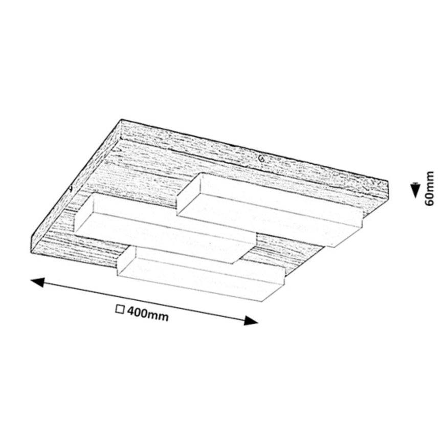 Rabalux - LED lubinis šviestuvas LED/30W/230V 3000K ąžuolas 40x40 cm