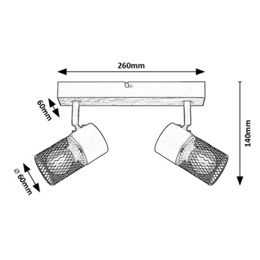 Rabalux - Akcentinis apšvietimas 2xE14/40W/230V ąžuolas