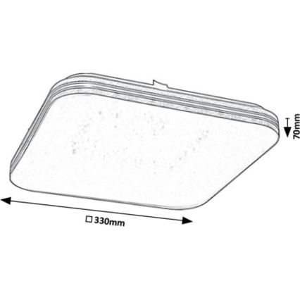 Rabalux - LED lubinis šviestuvas LED/18W/230V 3000K 33x33 cm