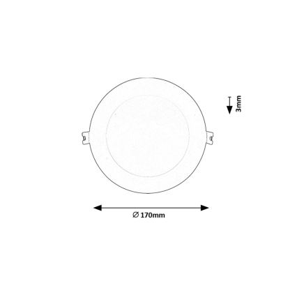 Rabalux - LED įleidžiamas lubinis šviestuvas LED/12W/230V 3000K diametras 17 cm balta