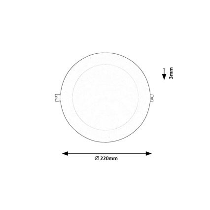Rabalux - LED įleidžiamas lubinis šviestuvas LED/18W/230V diametras 22 cm balta