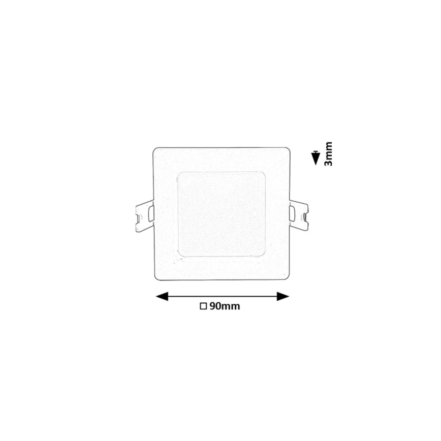 Rabalux - LED įleidžiamas lubinis šviestuvas LED/3W/230V 9x9 cm balta