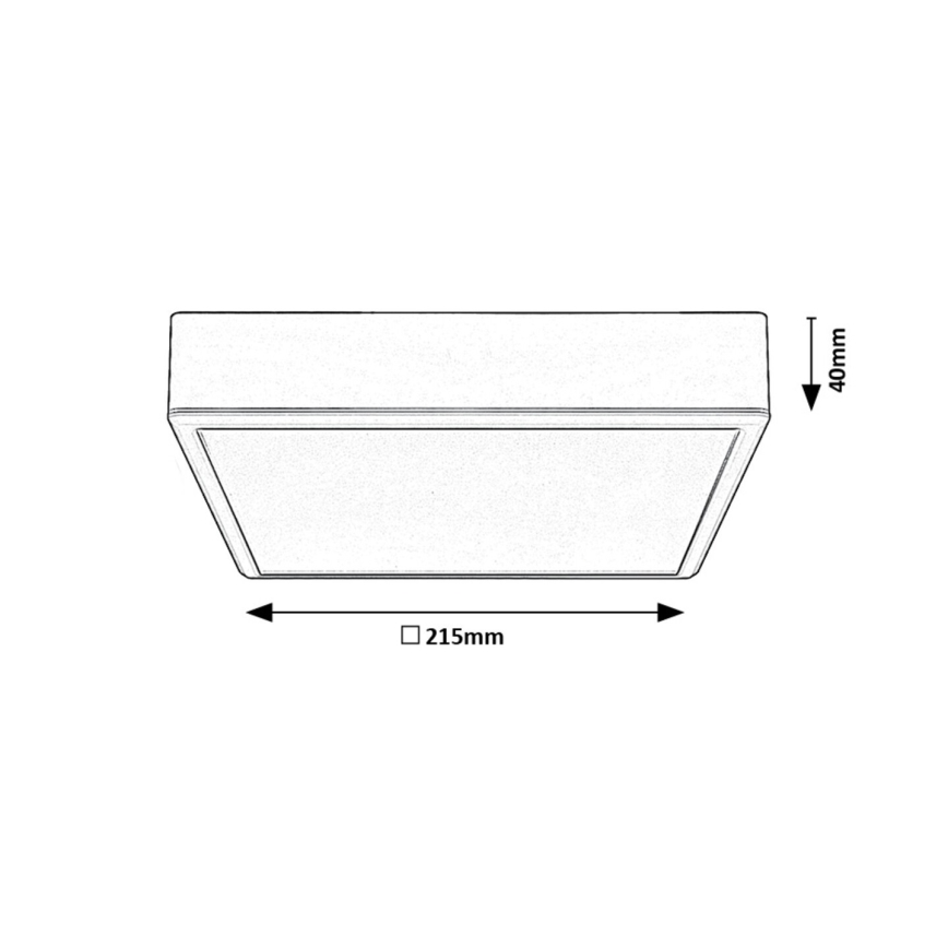 Rabalux - LED lubinis šviestuvas LED/22W/230V 3000/4000/6000K 21x21 cm juoda