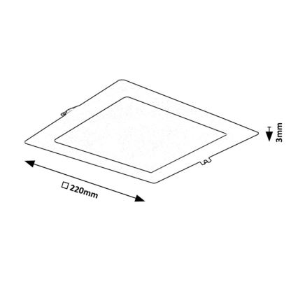 Rabalux - LED įleidžiamas lubinis šviestuvas LED/18W/230V 22x22 cm juoda