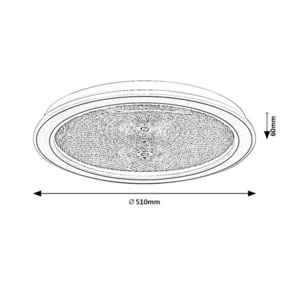 Rabalux - Dimeriuojamas LED lubinis šviestuvas LED/34W/230V 3000-6500K skersmuo 51 cm + nuotolinio valdymo pultas