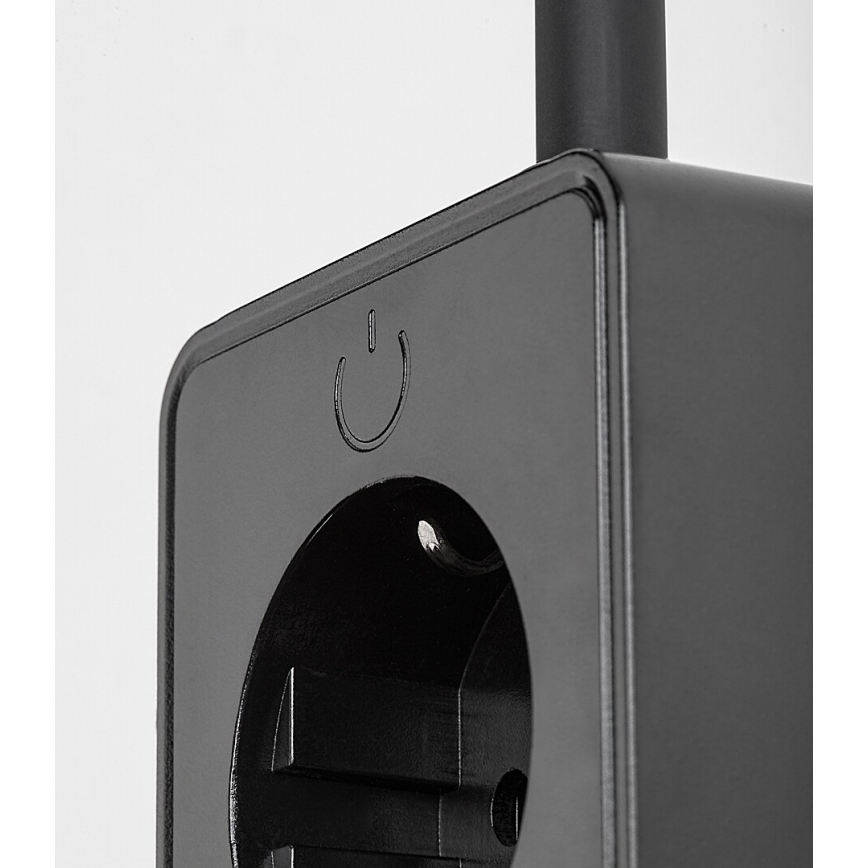 Rabalux - reguliuojama LED sieninė lempa LED/4W/230V su USB prievadu, kištukinė, juoda