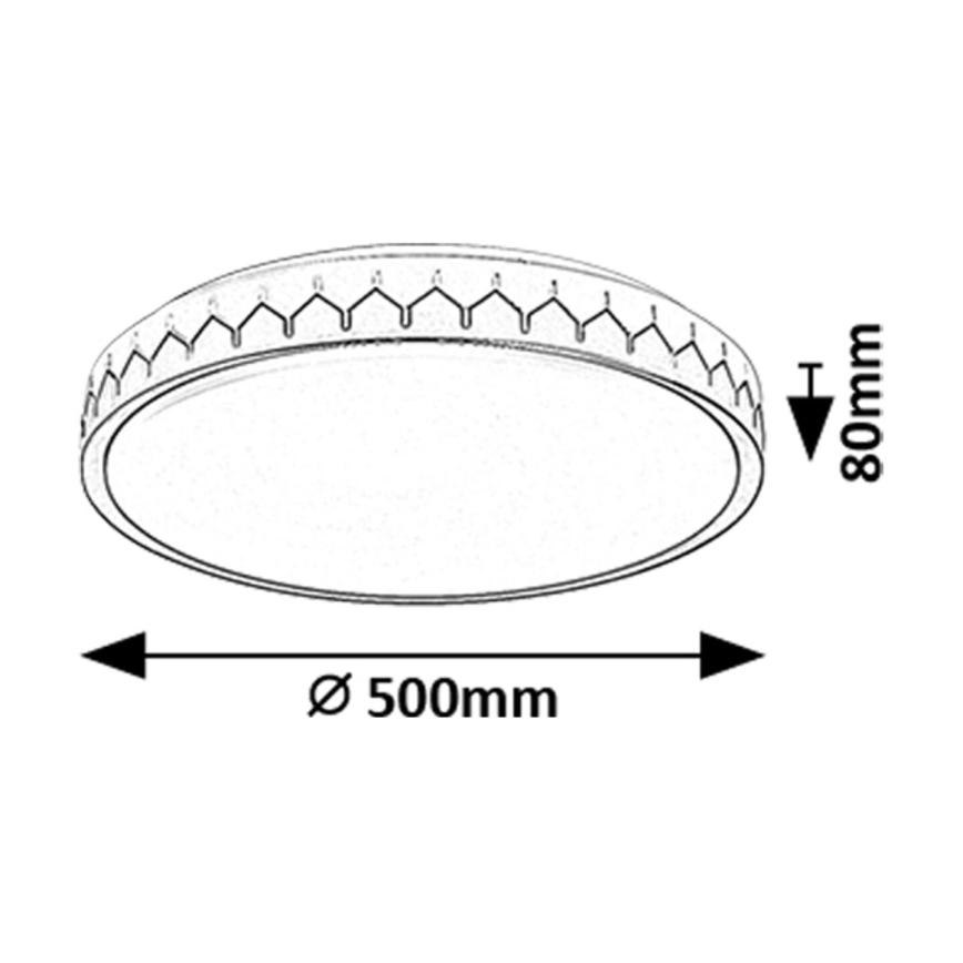 Rabalux - LED Pritemdomas lubinis šviestuvas LED/48W/230V 3000-6500K + nuotolinio valdymo pultas