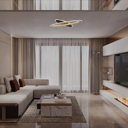 Rabalux - Dimeriuojamas LED lubinis šviestuvas LED/70W/230V 3000/4000/6000K juodas + nuotolinis valdymas, skersmuo 70 cm