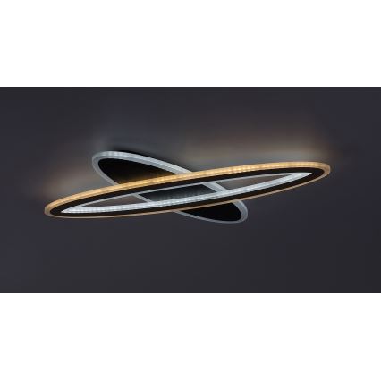 Rabalux - Dimeriuojamas LED lubinis šviestuvas LED/70W/230V 3000/4000/6000K juodas + nuotolinis valdymas, skersmuo 70 cm