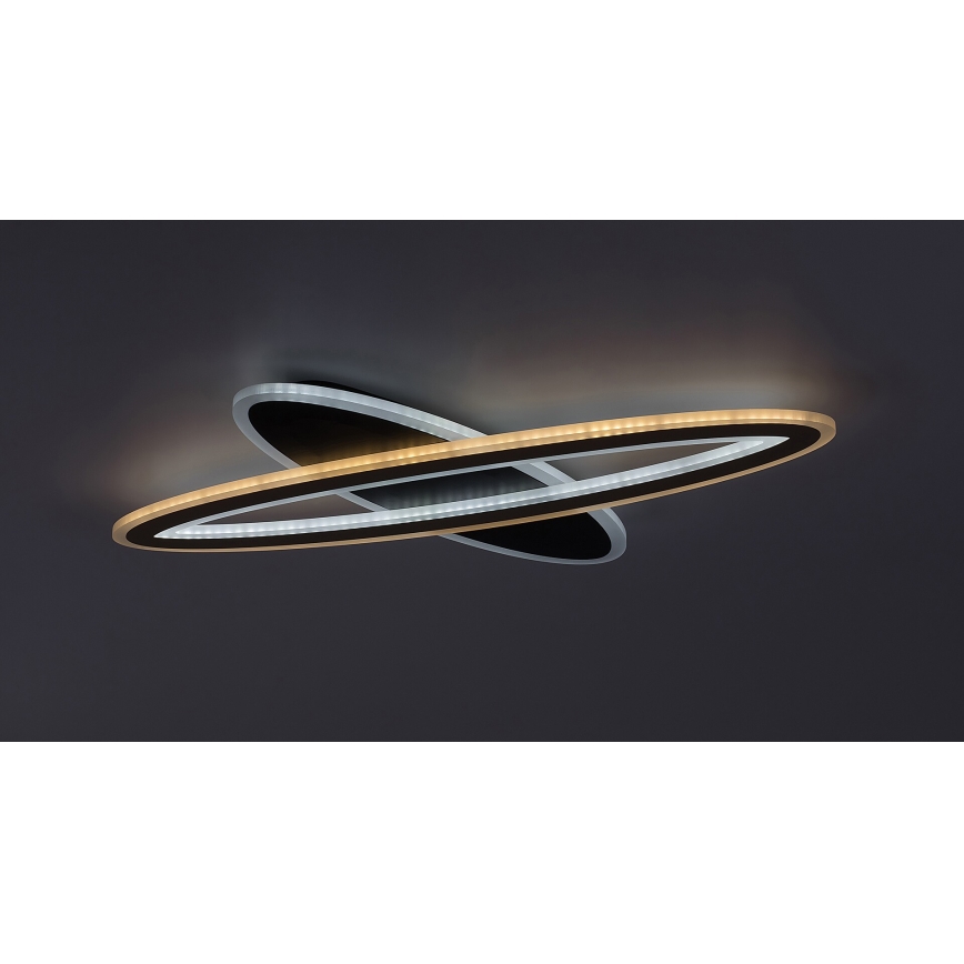 Rabalux - Dimeriuojamas LED lubinis šviestuvas LED/70W/230V 3000/4000/6000K juodas + nuotolinis valdymas, skersmuo 70 cm