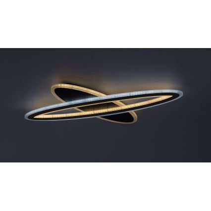 Rabalux - Dimeriuojamas LED lubinis šviestuvas LED/70W/230V 3000/4000/6000K juodas + nuotolinis valdymas, skersmuo 70 cm