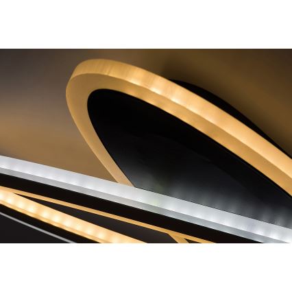 Rabalux - Dimeriuojamas LED lubinis šviestuvas LED/70W/230V 3000/4000/6000K juodas + nuotolinis valdymas, skersmuo 70 cm