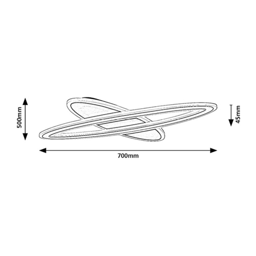 Rabalux - Dimeriuojamas LED lubinis šviestuvas LED/70W/230V 3000/4000/6000K juodas + nuotolinis valdymas, skersmuo 70 cm