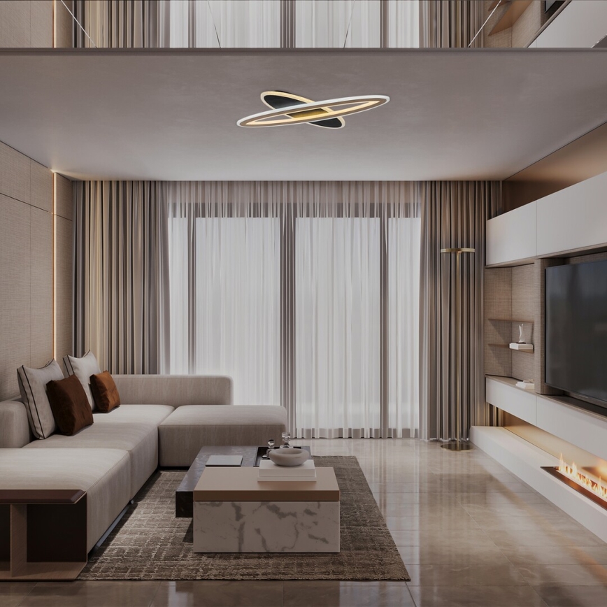Rabalux - LED Pritemdomas lubinis šviestuvas LED/70W/230V 3000/4000/6000K juoda + nuotolinio valdymo pultas