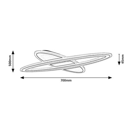 Rabalux - LED Pritemdomas lubinis šviestuvas LED/70W/230V 3000/4000/6000K juoda + nuotolinio valdymo pultas