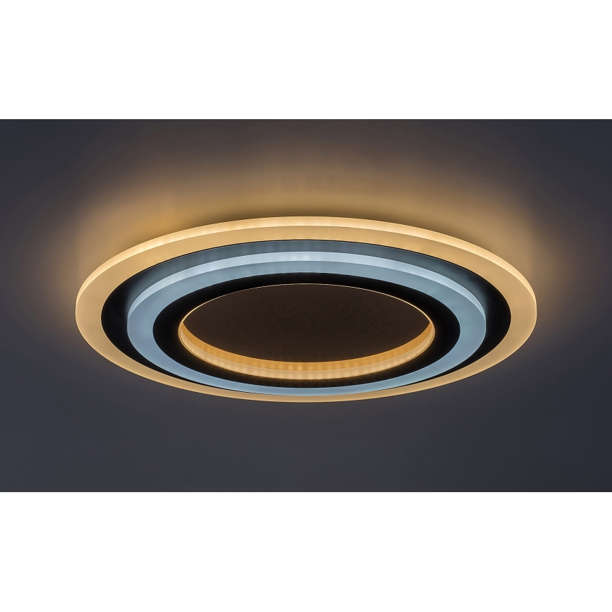 Rabalux - LED reguliuojamas lubinis šviestuvas LED/56W/230V 3000/4000/6000K matinis chromas/juodas + nuotolinis valdymas skersmuo 45 cm