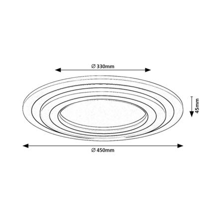 Rabalux - LED reguliuojamas lubinis šviestuvas LED/56W/230V 3000/4000/6000K matinis chromas/juodas + nuotolinis valdymas skersmuo 45 cm