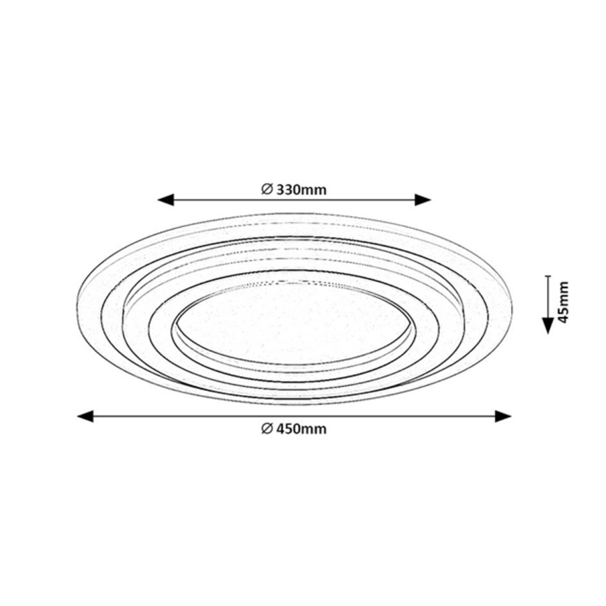 Rabalux - reguliuojamas LED lubinis šviestuvas LED/56W/230V 3000/4000/6000K, matinio chromo apdaila, su nuotoliniu valdymu, skersmuo 45 cm