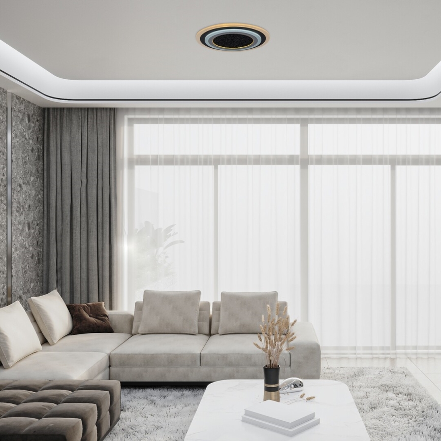 Rabalux - LED Pritemdomas lubinis šviestuvas LED/56W/230V 3000/4000/6000K juoda + nuotolinio valdymo pultas