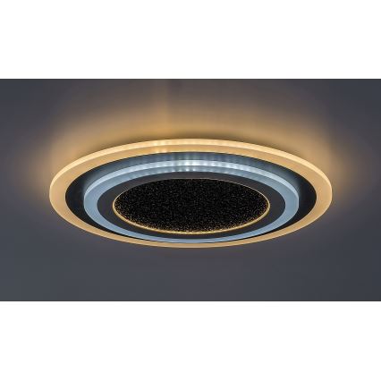 Rabalux - Reguliuojamas LED lubinis šviestuvas LED/56W/230V 3000/4000/6000K juodas + nuotolinis valdymas Ø 45 cm