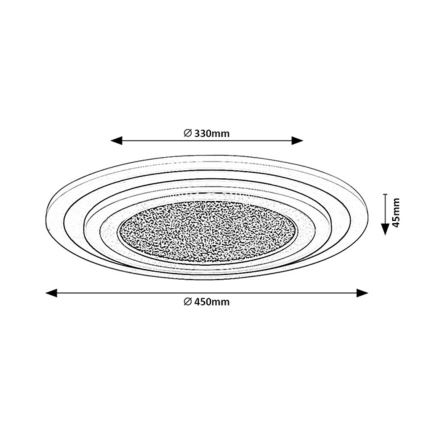 Rabalux - Reguliuojamas LED lubinis šviestuvas LED/56W/230V 3000/4000/6000K juodas + nuotolinis valdymas Ø 45 cm
