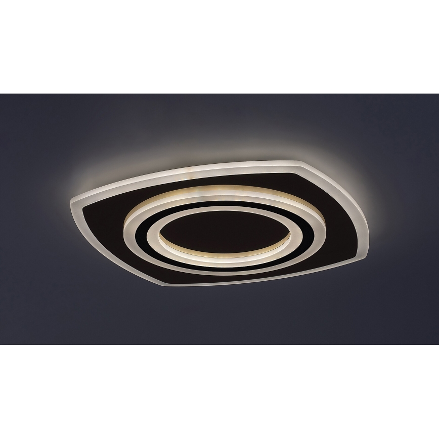 Rabalux - Dimeriuojamas LED lubinis šviestuvas LED/60W/230V 3000/4000/6000K matinis chromas/juodas + nuotolinis valdymas 48x48 cm