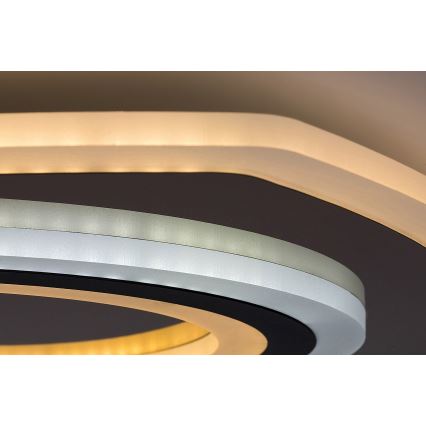 Rabalux - Dimeriuojamas LED lubinis šviestuvas LED/60W/230V 3000/4000/6000K matinis chromas/juodas + nuotolinis valdymas 48x48 cm