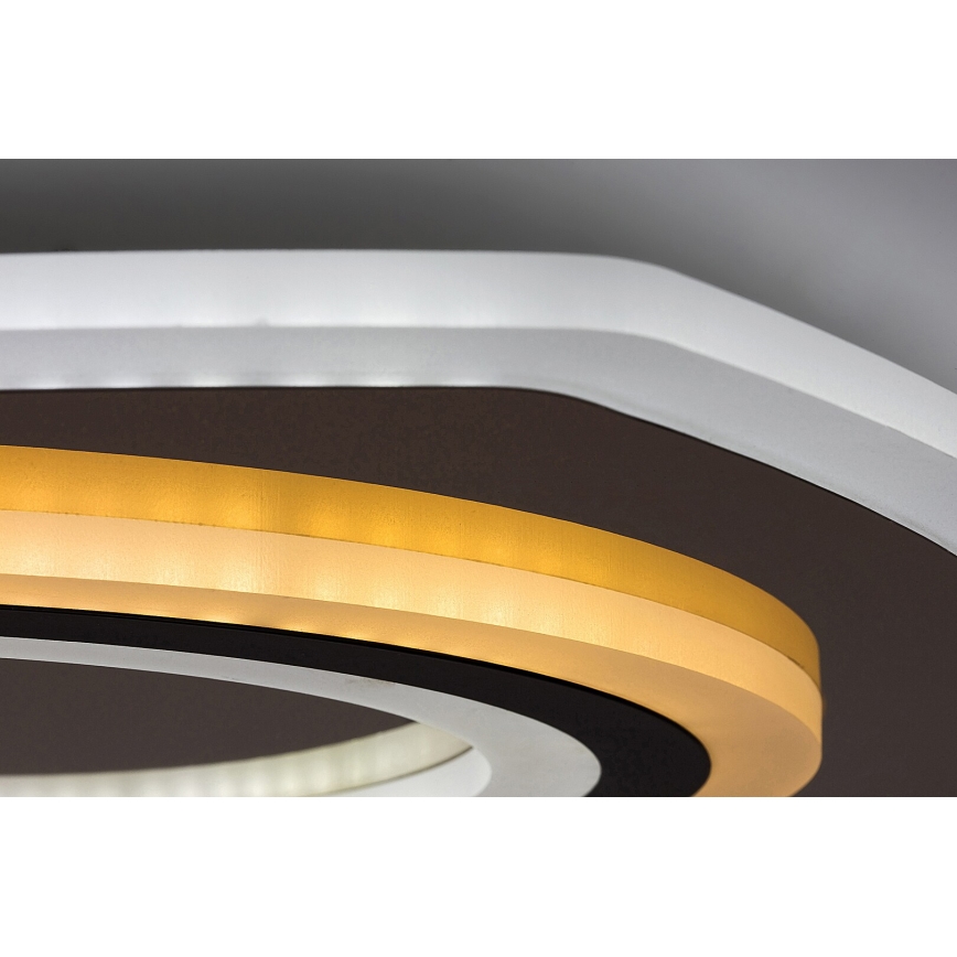 Rabalux - Dimeriuojamas LED lubinis šviestuvas LED/60W/230V 3000/4000/6000K matinis chromas/juodas + nuotolinis valdymas 48x48 cm