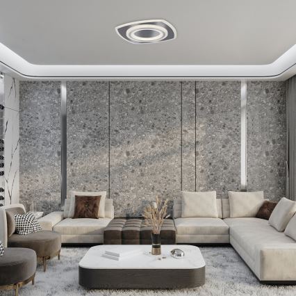 Rabalux - LED reguliuojamas lubinis šviestuvas LED/60W/230V 3000/4000/6000K matinis chromas + nuotolinis valdymas 48x48 cm