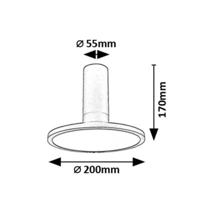 Rabalux - LED lubinis šviestuvas, 20 W, 230 V, 3000 K, juodas, skersmuo 20 cm